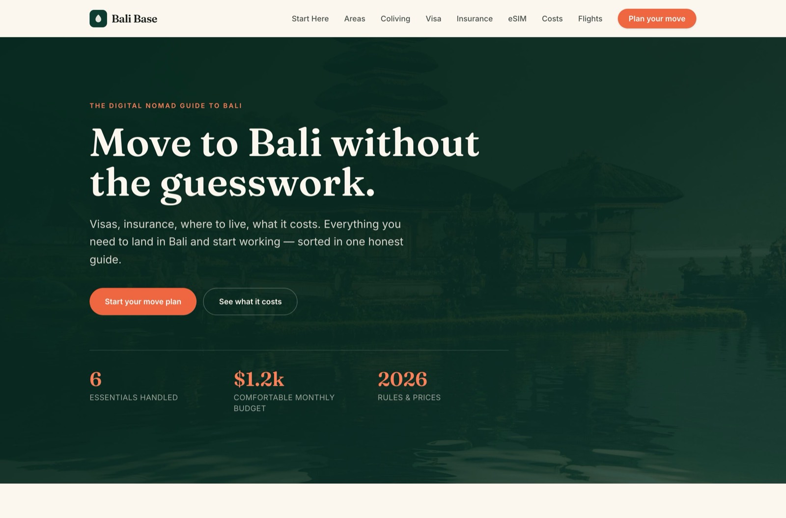 Bali Base: Digital-nomad affiliate hub for arriving in Bali.