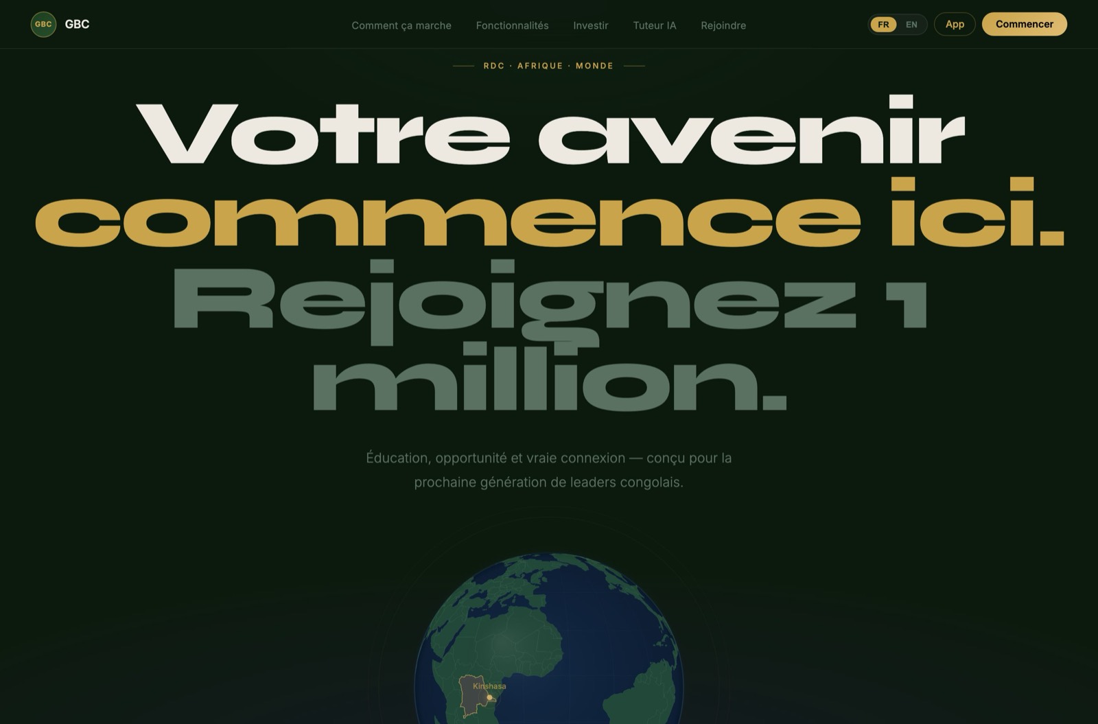 GBC · DRC: Education platform + token economy for students in the DRC.